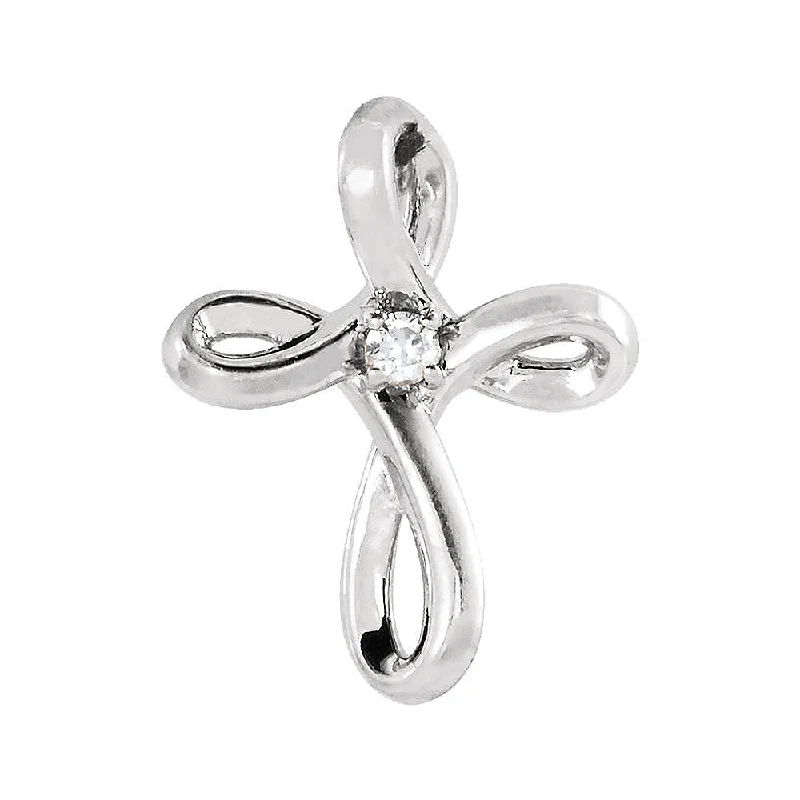Custom fingerprint pendants for sentimental giftsPlatinum 0.02 CT Diamond Infinity Loop Cross Pendant, 10 x 13mm Custom fingerprint pendants for sentimental giftsPlatinum 0.02 CT Diamond Infinity Loop Cross Pendant, 10 x 13mm