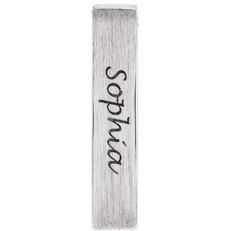Statement gemstone necklaces for partiesPlatinum Brushed Vertical Bar Slide Pendant, 5 x 25mm Statement gemstone necklaces for partiesPlatinum Brushed Vertical Bar Slide Pendant, 5 x 25mm