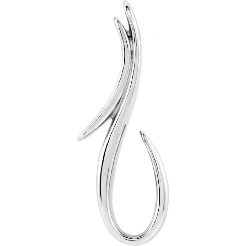 Diamond-cut chain necklaces for elegancePlatinum Freeform Hook Slide Pendant, 7 x 20mm Diamond-cut chain necklaces for elegancePlatinum Freeform Hook Slide Pendant, 7 x 20mm