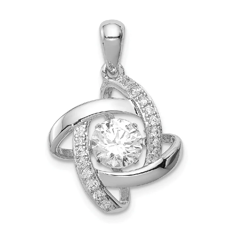 Minimalist geometric pendants for everyday wearPlatinum Plated Sterling Silver & CZ Geometric Pendant, 17mm (5/8 in) Minimalist geometric pendants for everyday wearPlatinum Plated Sterling Silver & CZ Geometric Pendant, 17mm (5/8 in)