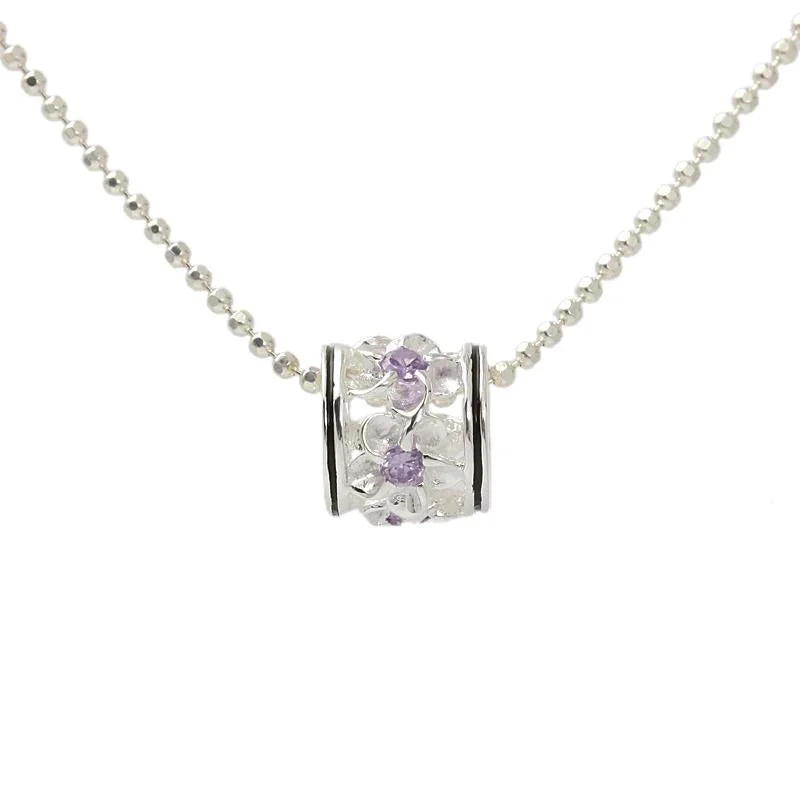 Stainless steel pendants for durabilitySterling Silver Plumeria with Purple CZ Black Border Barrel Pendant (Chain Sold Separately) Stainless steel pendants for durabilitySterling Silver Plumeria with Purple CZ Black Border Barrel Pendant (Chain Sold Separately)
