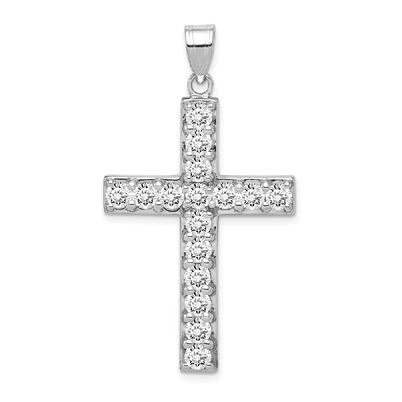 Affordable sterling silver necklaces for teensRhodium-Plated Sterling Silver CZ Large Cross Pendant, 25 x 42mm Affordable sterling silver necklaces for teensRhodium-Plated Sterling Silver CZ Large Cross Pendant, 25 x 42mm