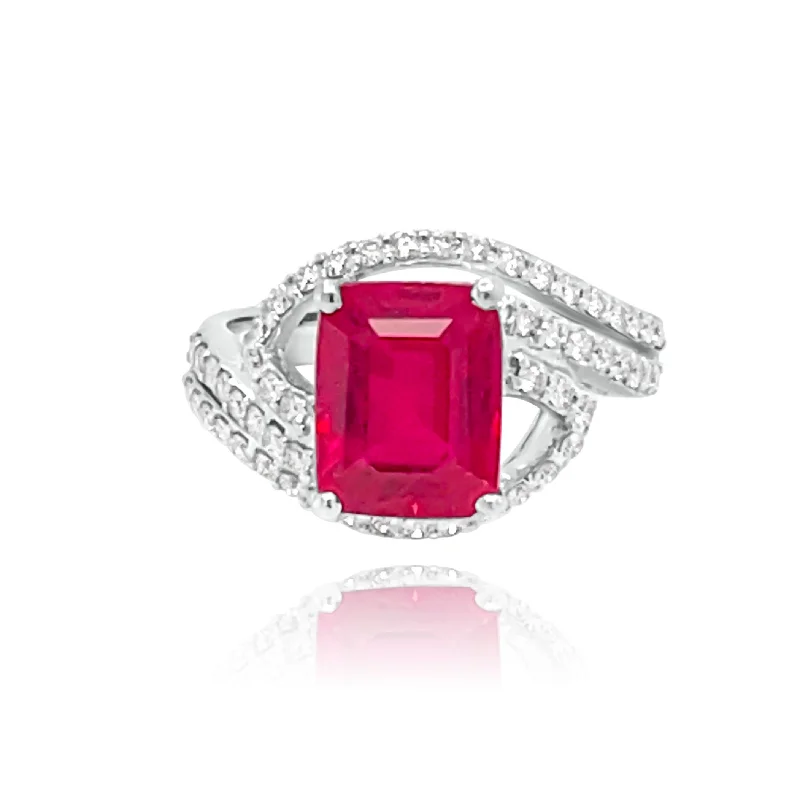 Birthstone necklaces for momsEmerald cut Ruby& Brilliant cut Diamonds “Nadia“ Ring Birthstone necklaces for momsEmerald cut Ruby& Brilliant cut Diamonds “Nadia“ Ring