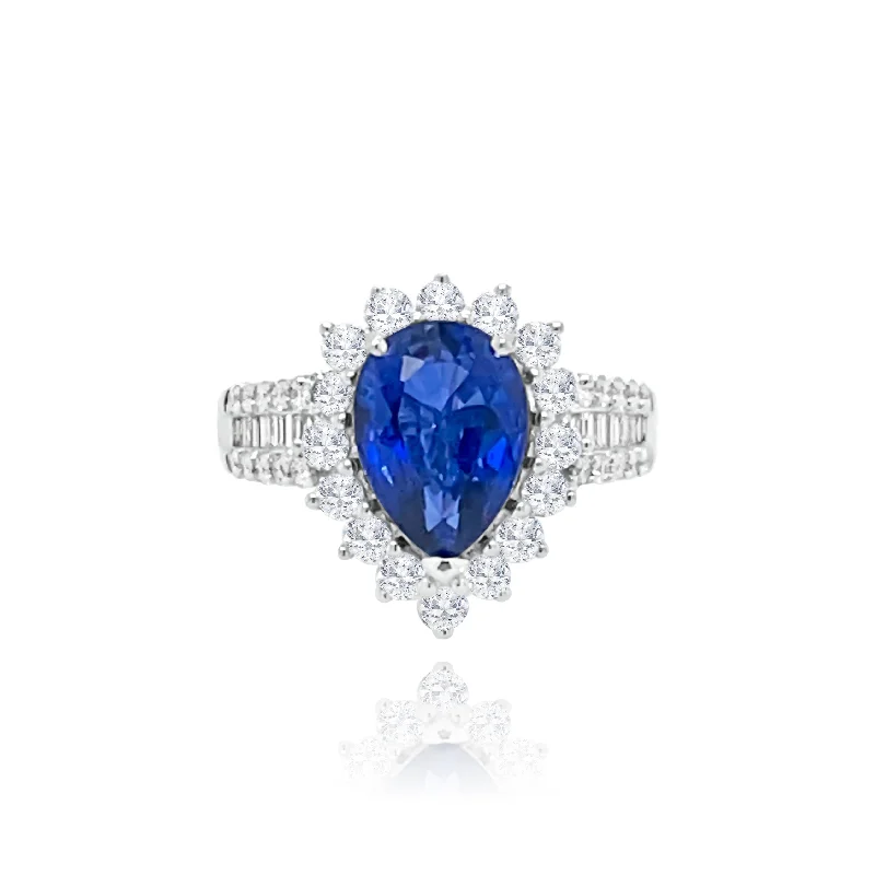 Custom engraved pendants for special occasionsPear shaped Sapphire & Diamonds “Duchess” Ring Custom engraved pendants for special occasionsPear shaped Sapphire & Diamonds “Duchess” Ring
