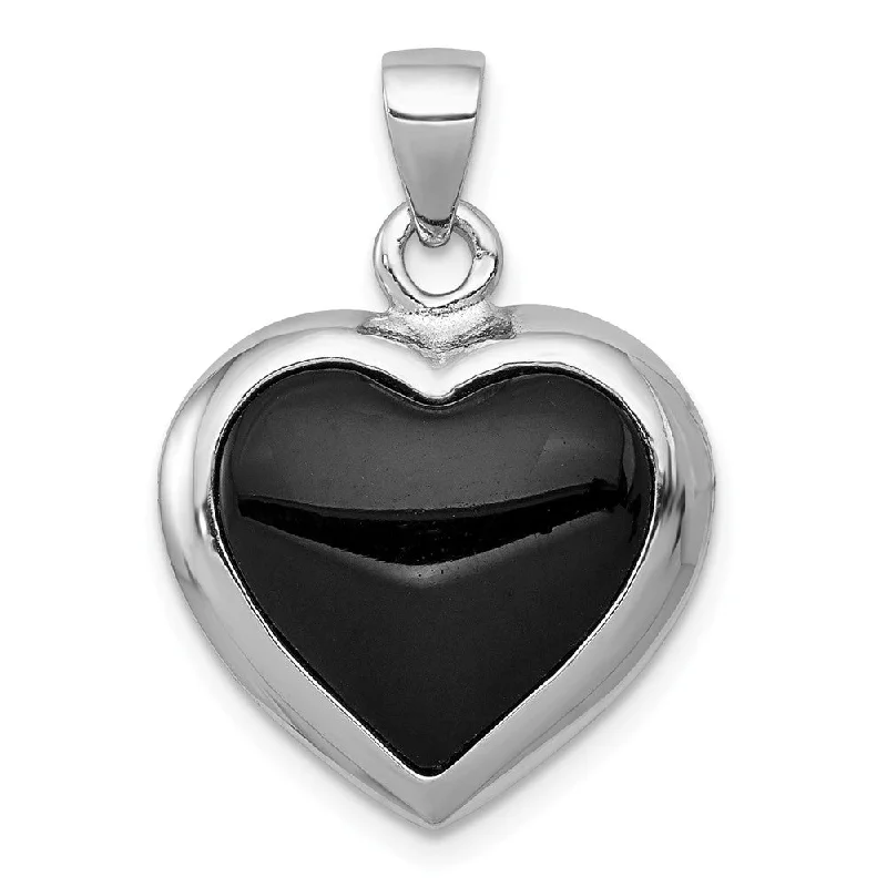 Initial letter pendants for personalized necklacesSterling Silver, Onyx & Mother of Pearl Reversible Heart Pendant, 17mm Initial letter pendants for personalized necklacesSterling Silver, Onyx & Mother of Pearl Reversible Heart Pendant, 17mm