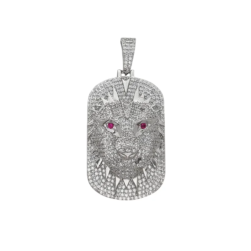 Water - Resistant Stainless Steel Diving - Themed Pendant for DiversLeather - Wrapped Pendants with Brass Stud EmbellishmentsStone-Set Red-Eyes Lion Head Dog Tag Pendant (Silver) Water - Resistant Stainless Steel Diving - Themed Pendant for DiversLeather - Wrapped Pendants with Brass Stud EmbellishmentsStone-Set Red-Eyes Lion Head Dog Tag Pendant (Silver)