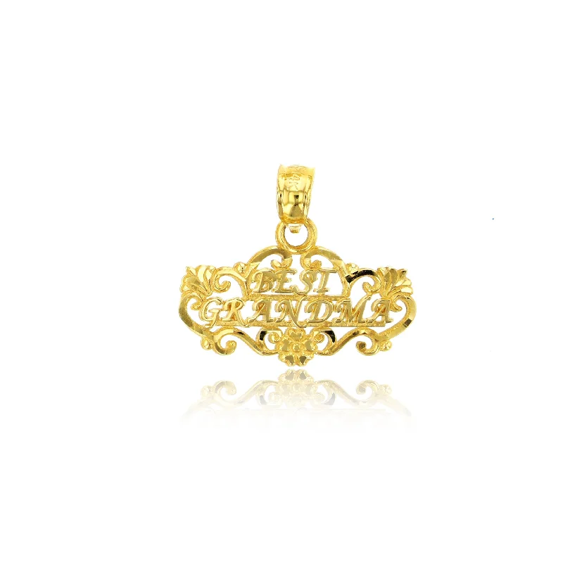 Water - Resistant Stainless Steel Diving - Themed Pendant for DiversLeather - Wrapped Pendants with Brass Stud EmbellishmentsYellow Gold "Best Grandma" Pendant (14K) Water - Resistant Stainless Steel Diving - Themed Pendant for DiversLeather - Wrapped Pendants with Brass Stud EmbellishmentsYellow Gold "Best Grandma" Pendant (14K)