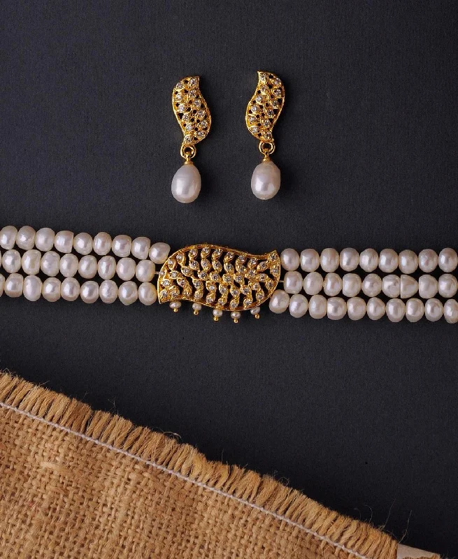 open link chain necklaces styleTrendy Pearl Necklace Set