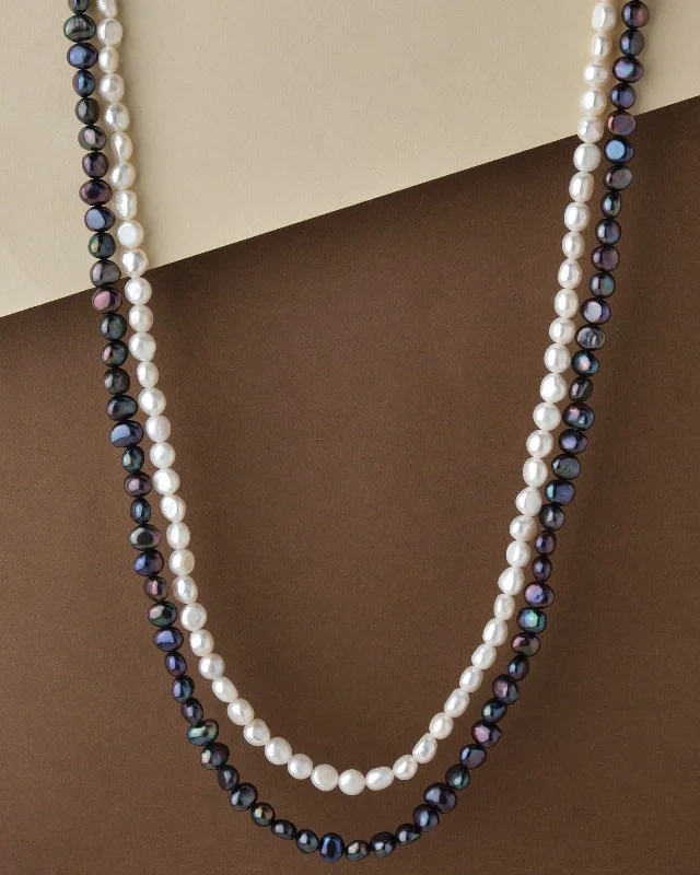 festival chain necklaces New YearTrendy White & Black Necklace